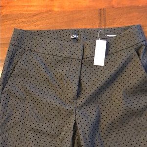 Loft Polkadot Gray Skinny Marisa Pants
